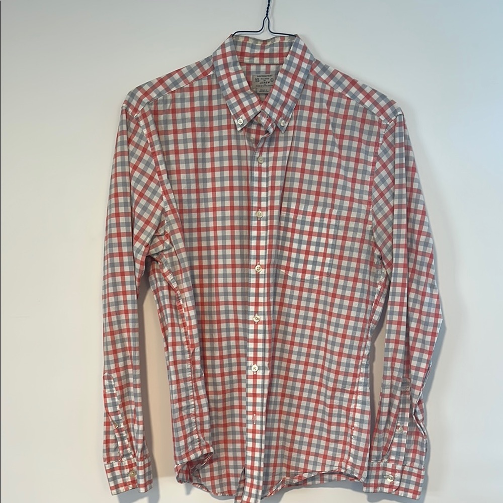 J. Crew Red and White Plaid Casual Shirt